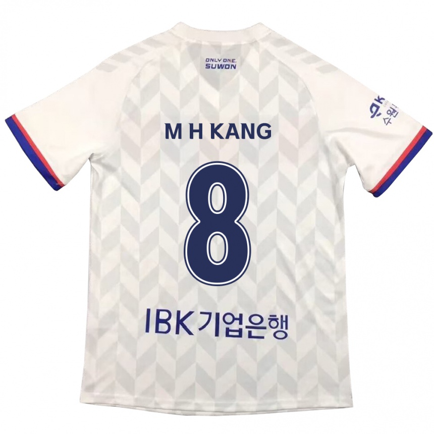 Kids Football Ho-Min Kang #8 White Blue Away Jersey 2024/25 T-Shirt Canada