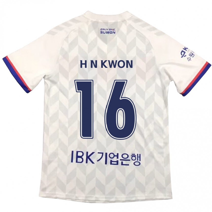 Kids Football Nam-Hoon Kwon #16 White Blue Away Jersey 2024/25 T-Shirt Canada