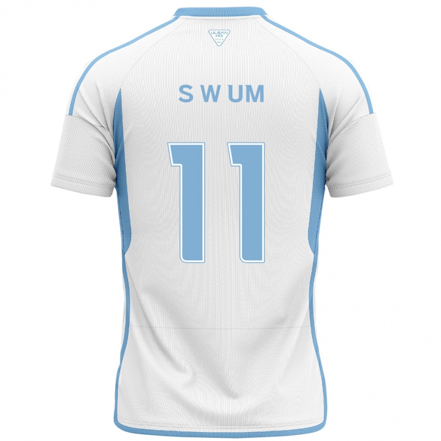 Kids Football Won-Sang Um #11 White Blue Away Jersey 2024/25 T-Shirt Canada