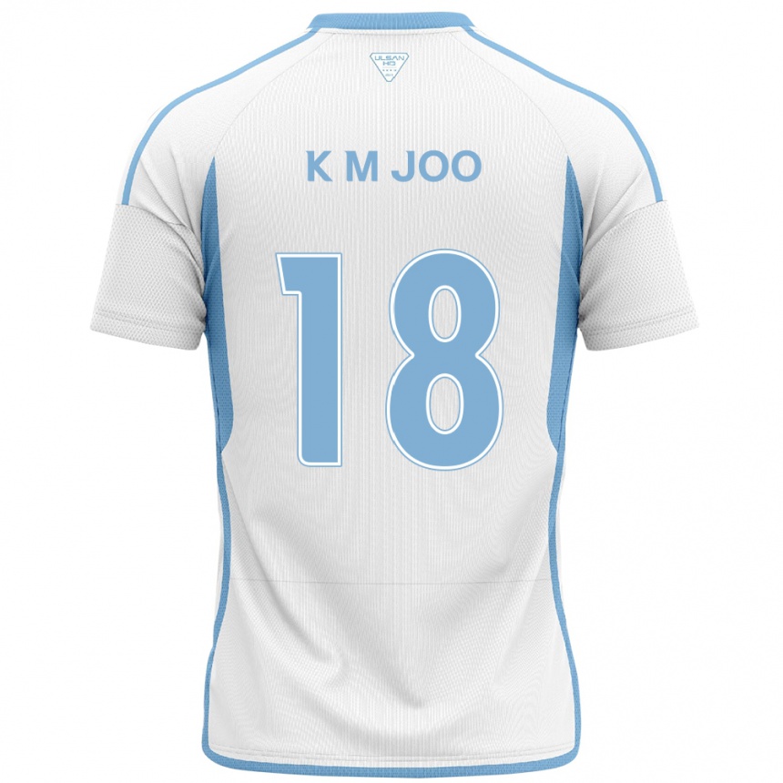 Enfant Football Maillot Min-Kyu Joo #18 Blanc Bleu Tenues Extérieur 2024/25 Canada