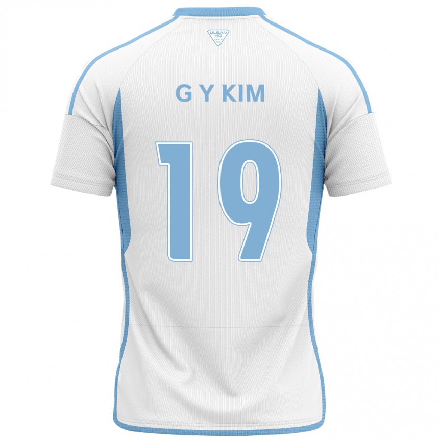 Enfant Football Maillot Young-Gwon Kim #19 Blanc Bleu Tenues Extérieur 2024/25 Canada