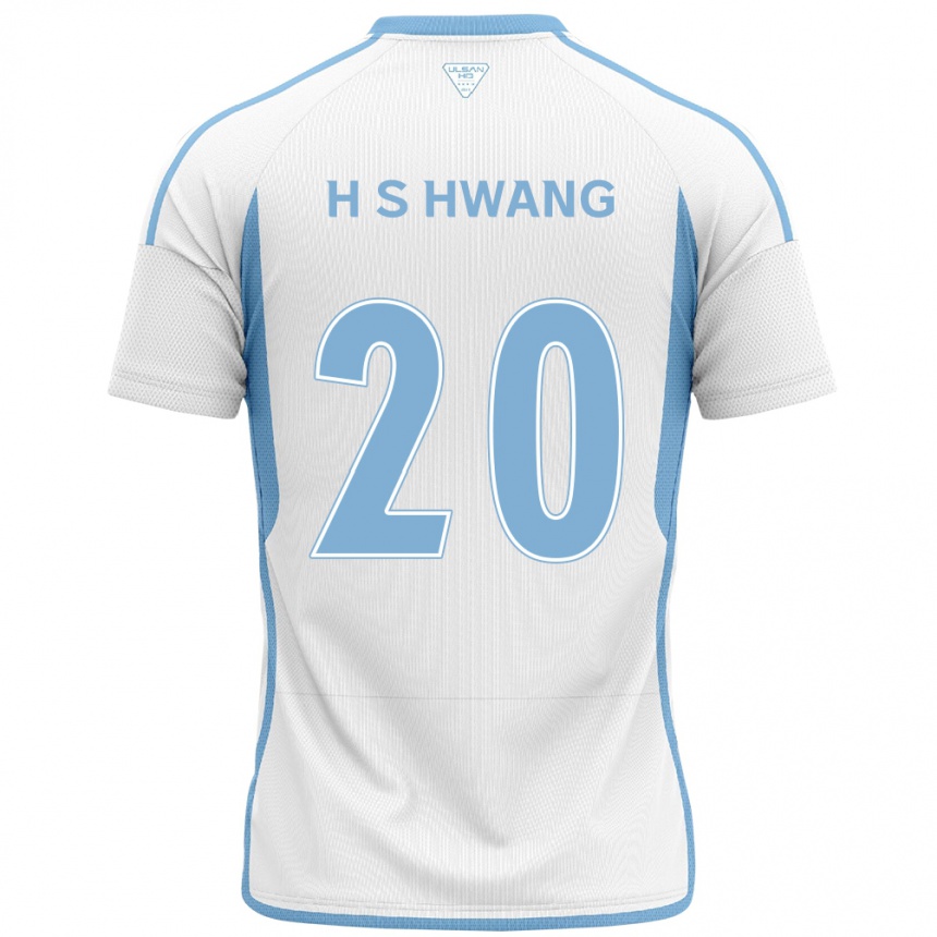 Enfant Football Maillot Seok-Ho Hwang #20 Blanc Bleu Tenues Extérieur 2024/25 Canada