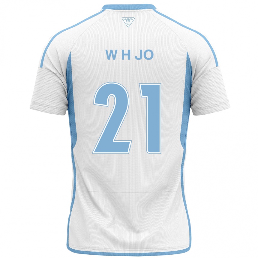 Enfant Football Maillot Hyeon-Woo Jo #21 Blanc Bleu Tenues Extérieur 2024/25 Canada