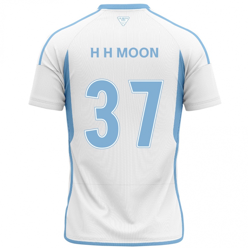 Enfant Football Maillot Hyeon-Ho Moon #37 Blanc Bleu Tenues Extérieur 2024/25 Canada