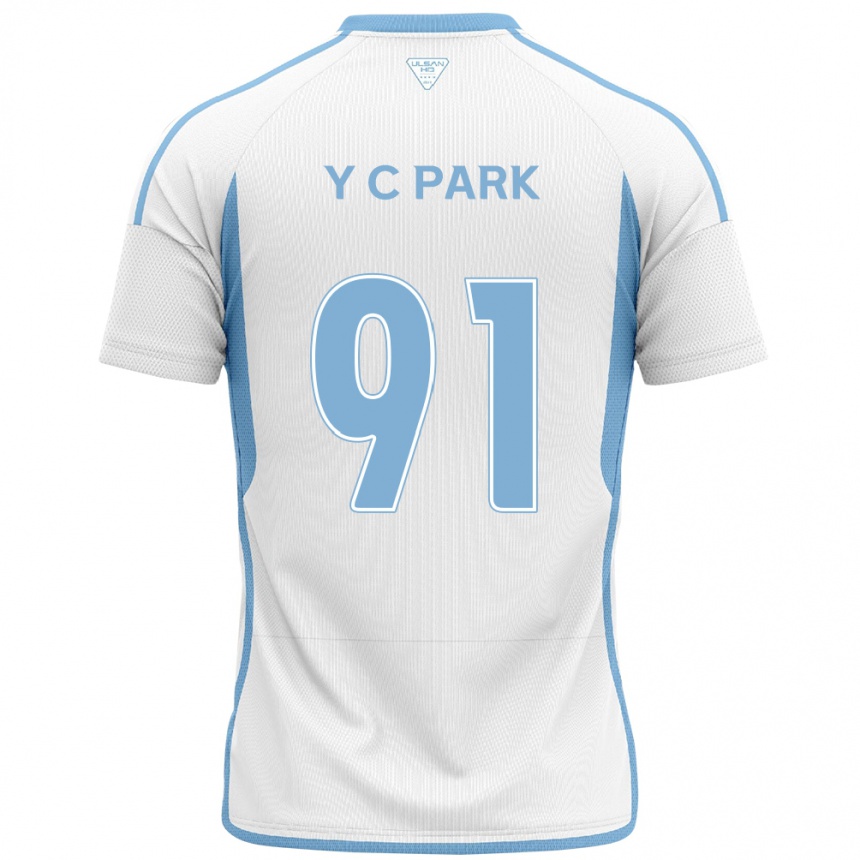 Kids Football Chu-Young Park #91 White Blue Away Jersey 2024/25 T-Shirt Canada