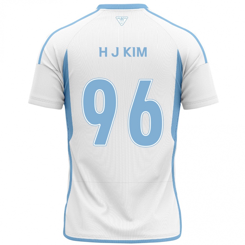 Kids Football Ji-Hyun Kim #96 White Blue Away Jersey 2024/25 T-Shirt Canada