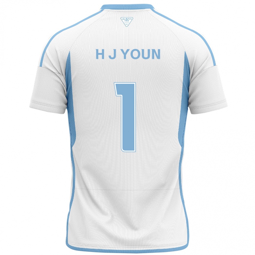 Enfant Football Maillot Je-Hun Youn #1 Blanc Bleu Tenues Extérieur 2024/25 Canada