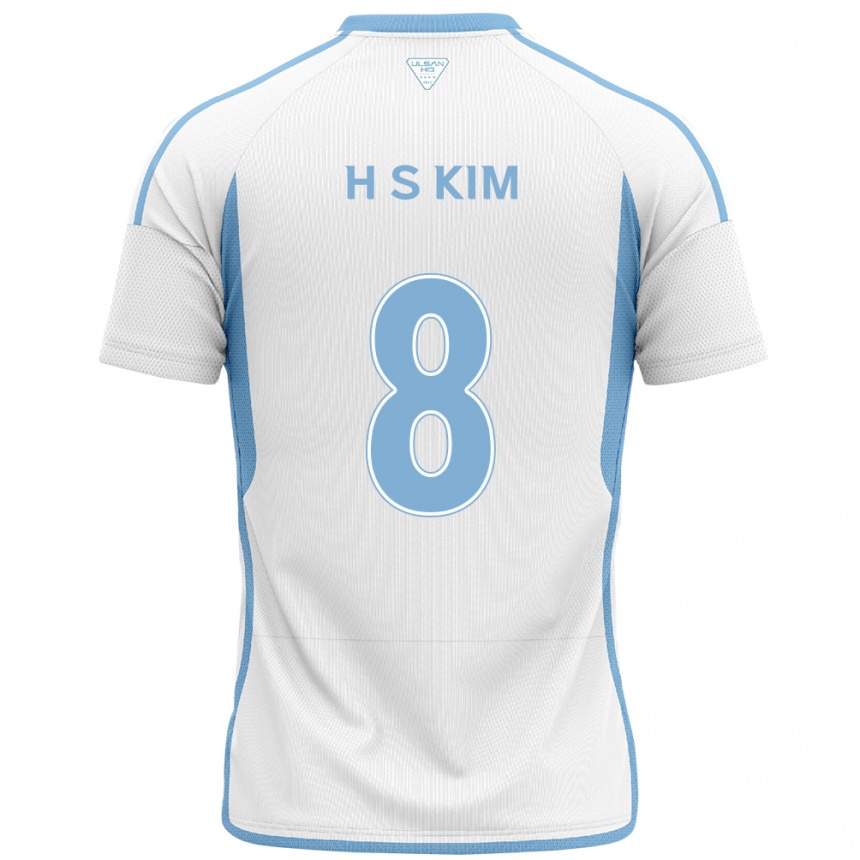 Kids Football Seung-Hyun Kim #8 White Blue Away Jersey 2024/25 T-Shirt Canada