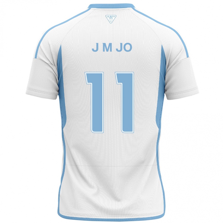 Enfant Football Maillot Min-Jae Jo #11 Blanc Bleu Tenues Extérieur 2024/25 Canada