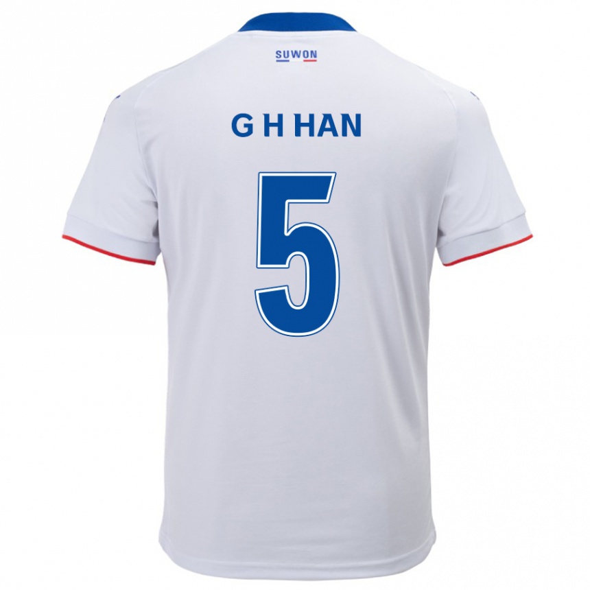 Kids Football Ho-Gang Han #5 White Blue Away Jersey 2024/25 T-Shirt Canada