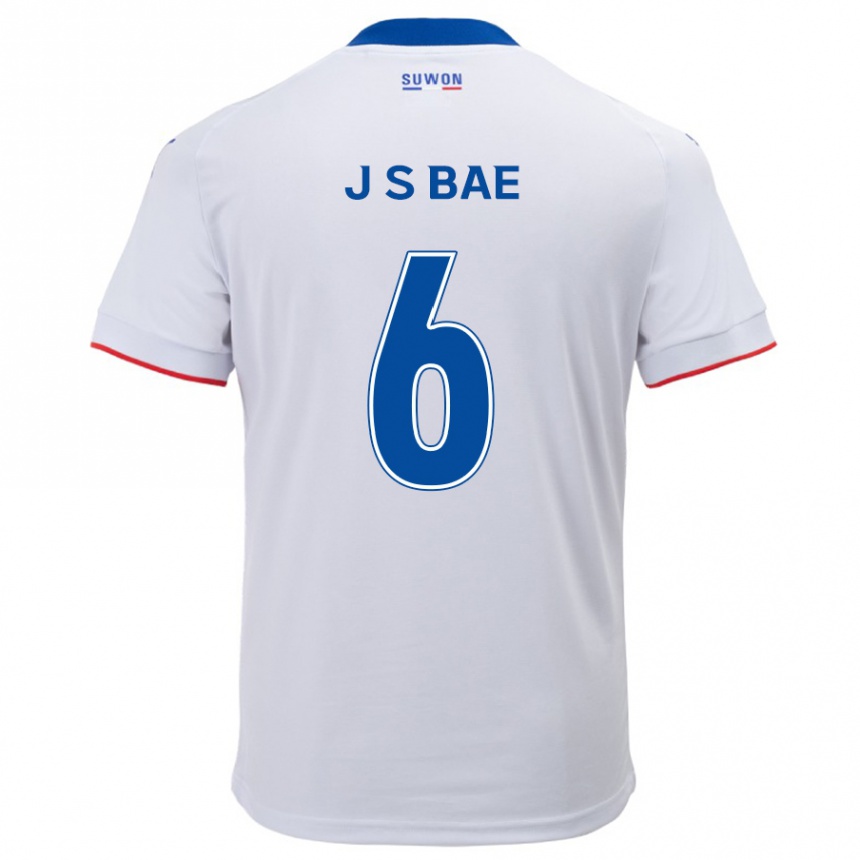 Enfant Football Maillot Seo-Joon Bae #6 Blanc Bleu Tenues Extérieur 2024/25 Canada