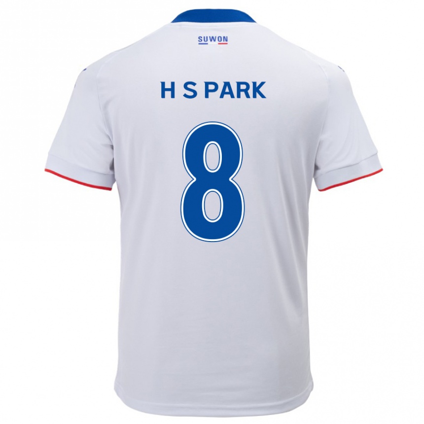 Kids Football Sang-Hyeok Park #8 White Blue Away Jersey 2024/25 T-Shirt Canada