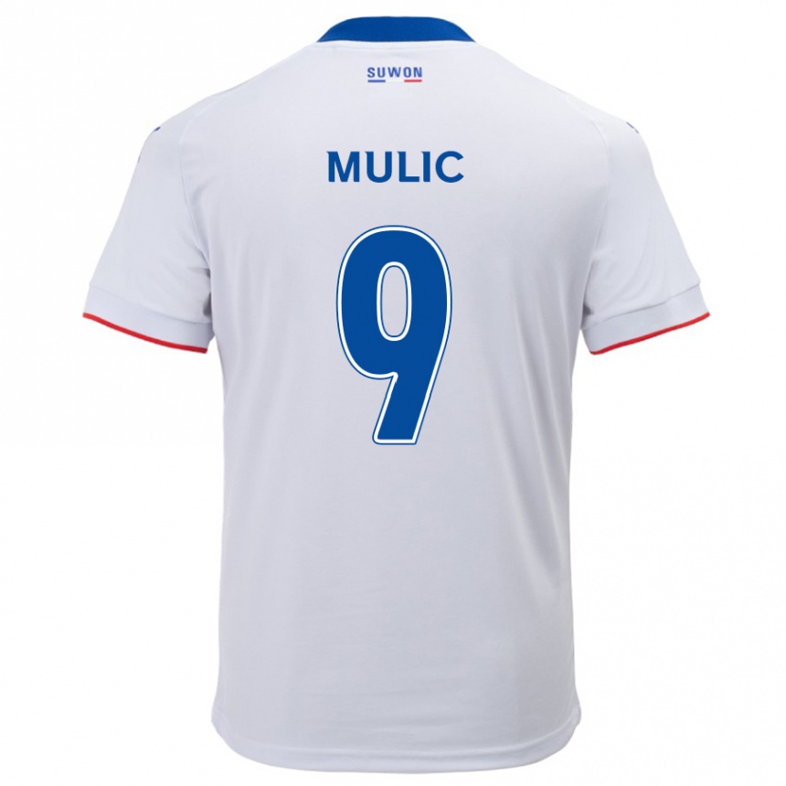 Kids Football Fejsal Mulic #9 White Blue Away Jersey 2024/25 T-Shirt Canada