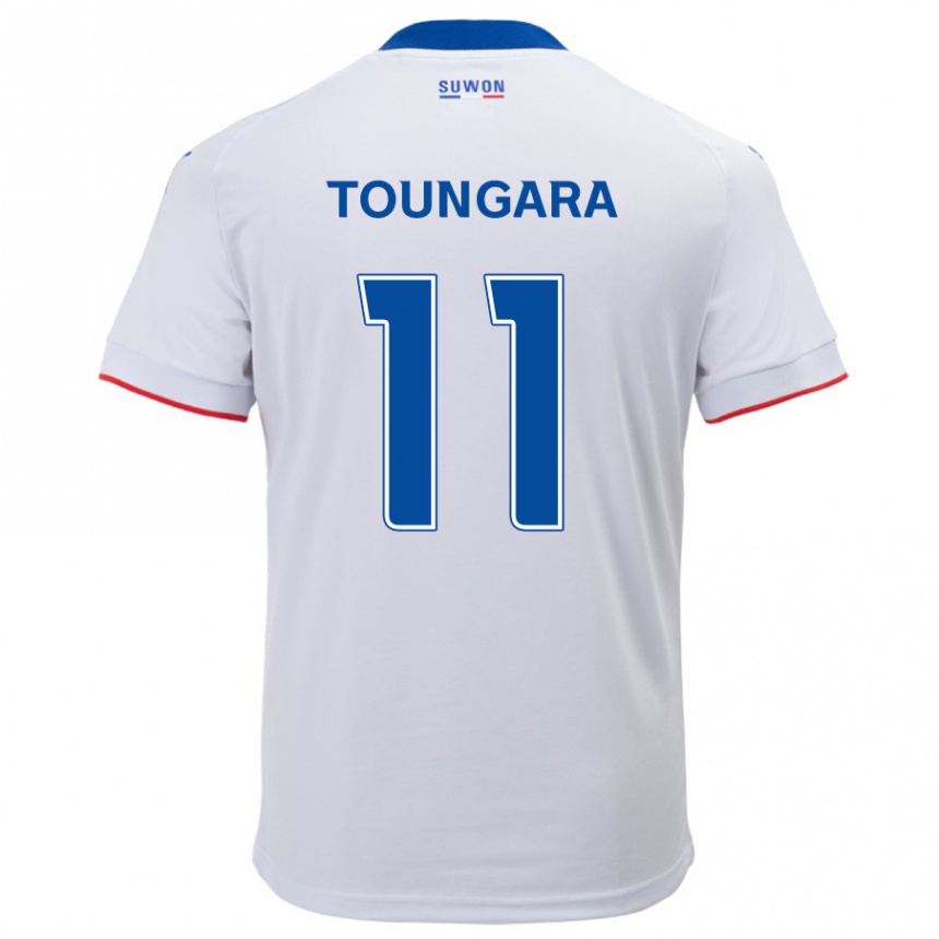 Kids Football Aboubacar Toungara #11 White Blue Away Jersey 2024/25 T-Shirt Canada