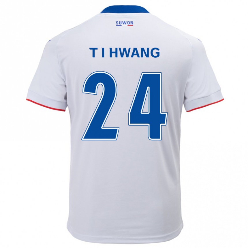 Kids Football In-Taek Hwang #24 White Blue Away Jersey 2024/25 T-Shirt Canada