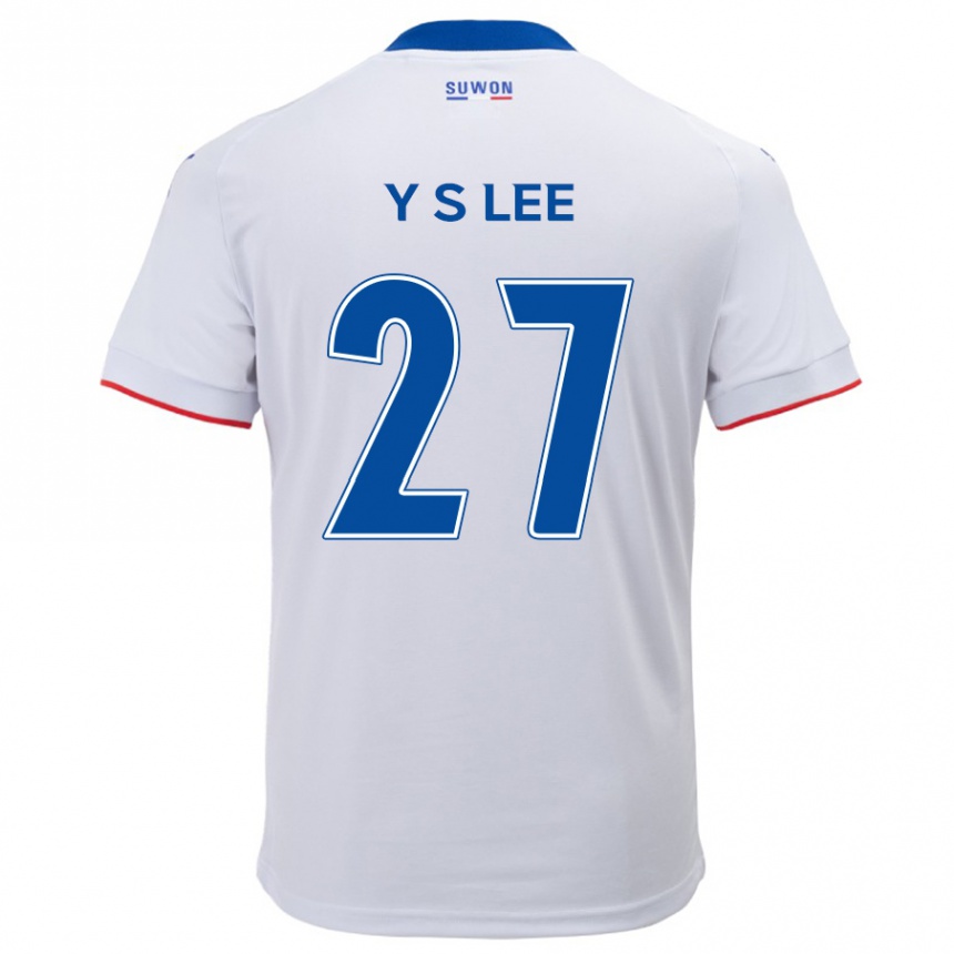 Enfant Football Maillot Shi-Yeong Lee #27 Blanc Bleu Tenues Extérieur 2024/25 Canada