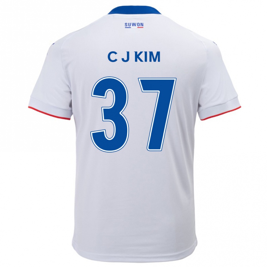 Kids Football Joo-Chan Kim #37 White Blue Away Jersey 2024/25 T-Shirt Canada