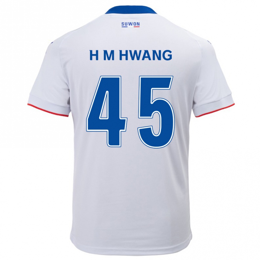 Enfant Football Maillot Myung-Hyun Hwang #45 Blanc Bleu Tenues Extérieur 2024/25 Canada