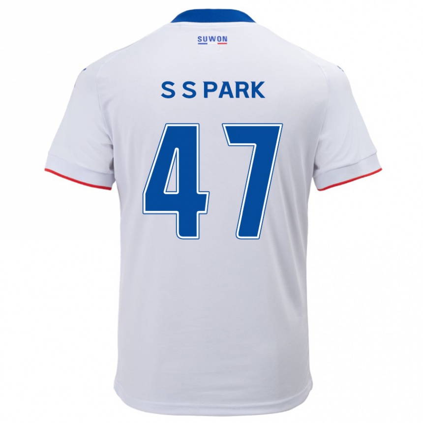 Kids Football Seung-Soo Park #47 White Blue Away Jersey 2024/25 T-Shirt Canada