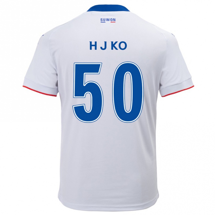 Enfant Football Maillot Jong-Hyun Ko #50 Blanc Bleu Tenues Extérieur 2024/25 Canada