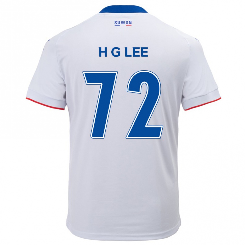 Enfant Football Maillot Geon-Hee Lee #72 Blanc Bleu Tenues Extérieur 2024/25 Canada