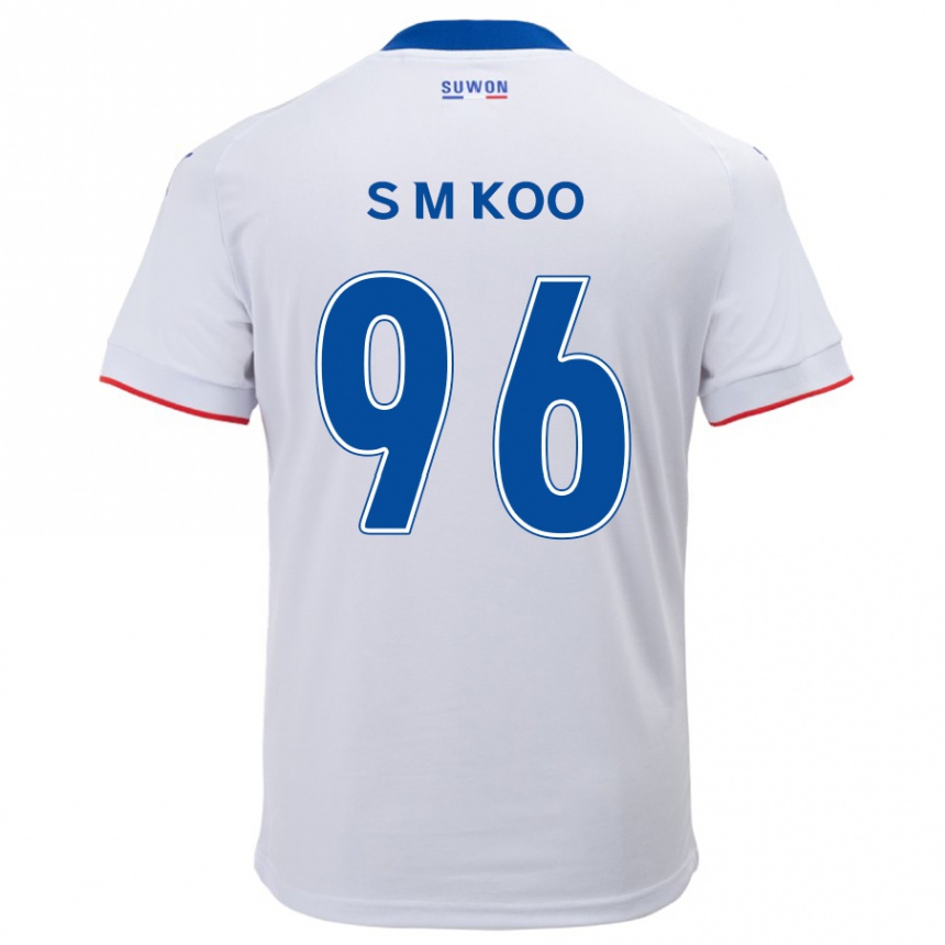 Enfant Football Maillot Min-Seo Koo #96 Blanc Bleu Tenues Extérieur 2024/25 Canada