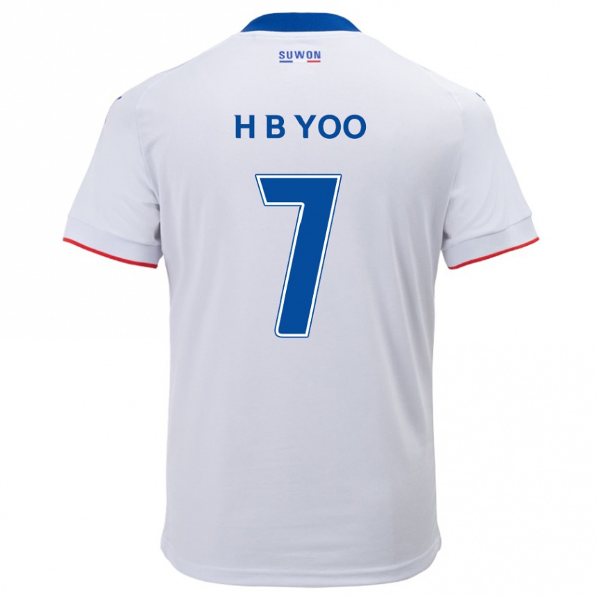 Kids Football Byung-Heon Yoo #7 White Blue Away Jersey 2024/25 T-Shirt Canada