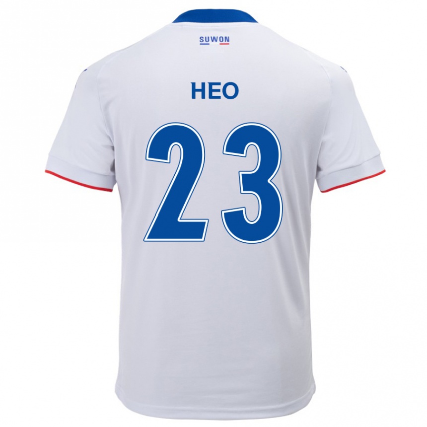 Enfant Football Maillot Hwan Heo #23 Blanc Bleu Tenues Extérieur 2024/25 Canada