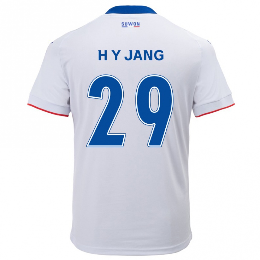 Kids Football Yo-Han Jang #29 White Blue Away Jersey 2024/25 T-Shirt Canada