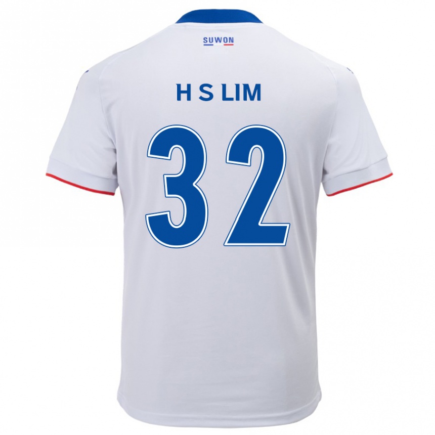 Enfant Football Maillot Seong-Hyeon Lim #32 Blanc Bleu Tenues Extérieur 2024/25 Canada