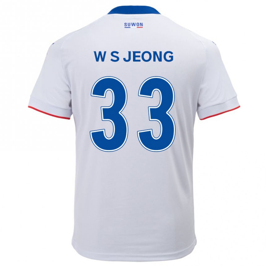 Kids Football Seo-Woo Jeong #33 White Blue Away Jersey 2024/25 T-Shirt Canada