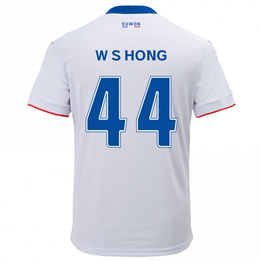 Kids Football Sang-Won Hong #44 White Blue Away Jersey 2024/25 T-Shirt Canada