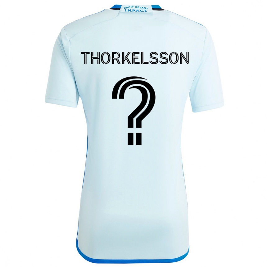 Kids Football Róbert Orri Thorkelsson #0 Ice Blue Away Jersey 2024/25 T-Shirt Canada