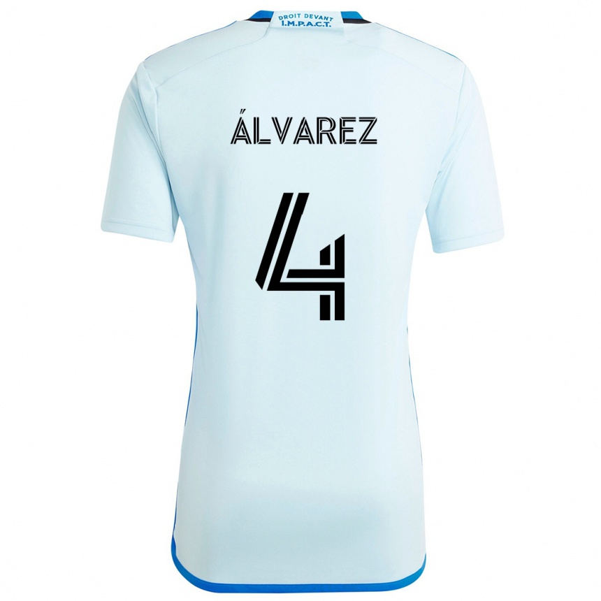 Kids Football Fernando Álvarez #4 Ice Blue Away Jersey 2024/25 T-Shirt Canada