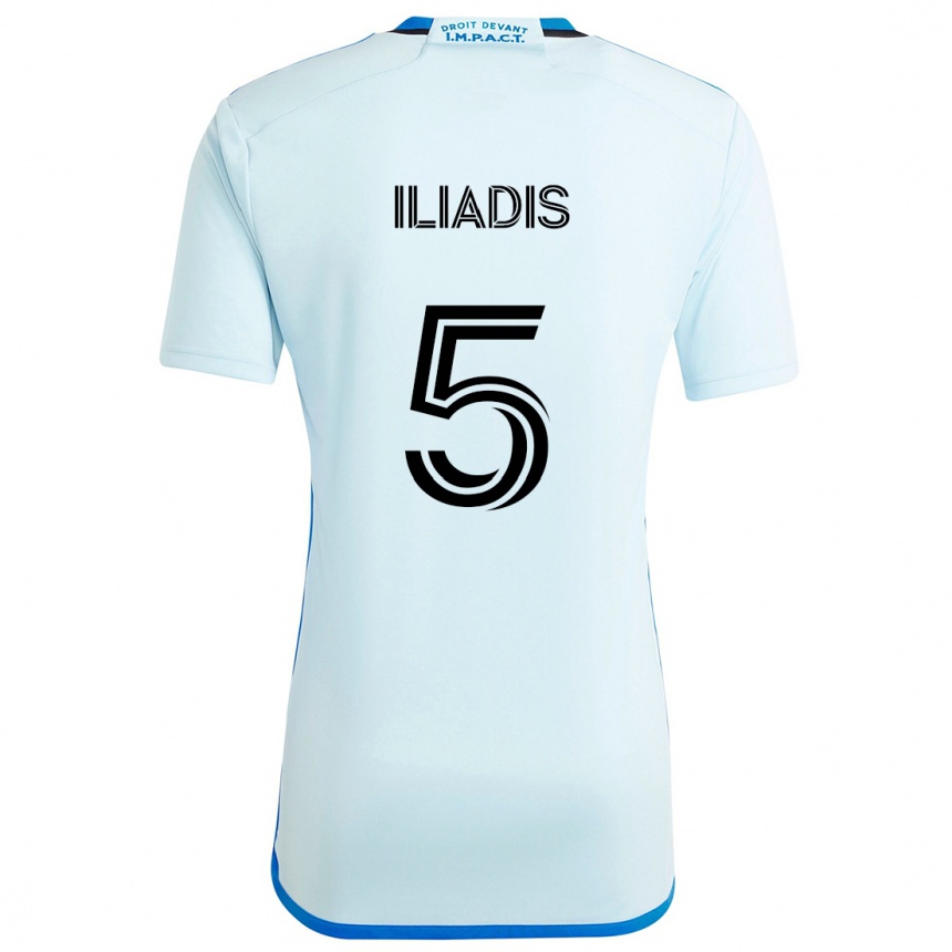 Kids Football Ilias Iliadis #5 Ice Blue Away Jersey 2024/25 T-Shirt Canada