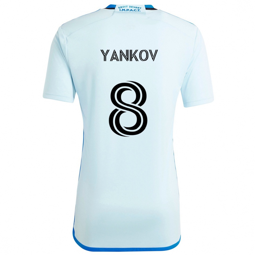 Kids Football Dominik Yankov #8 Ice Blue Away Jersey 2024/25 T-Shirt Canada