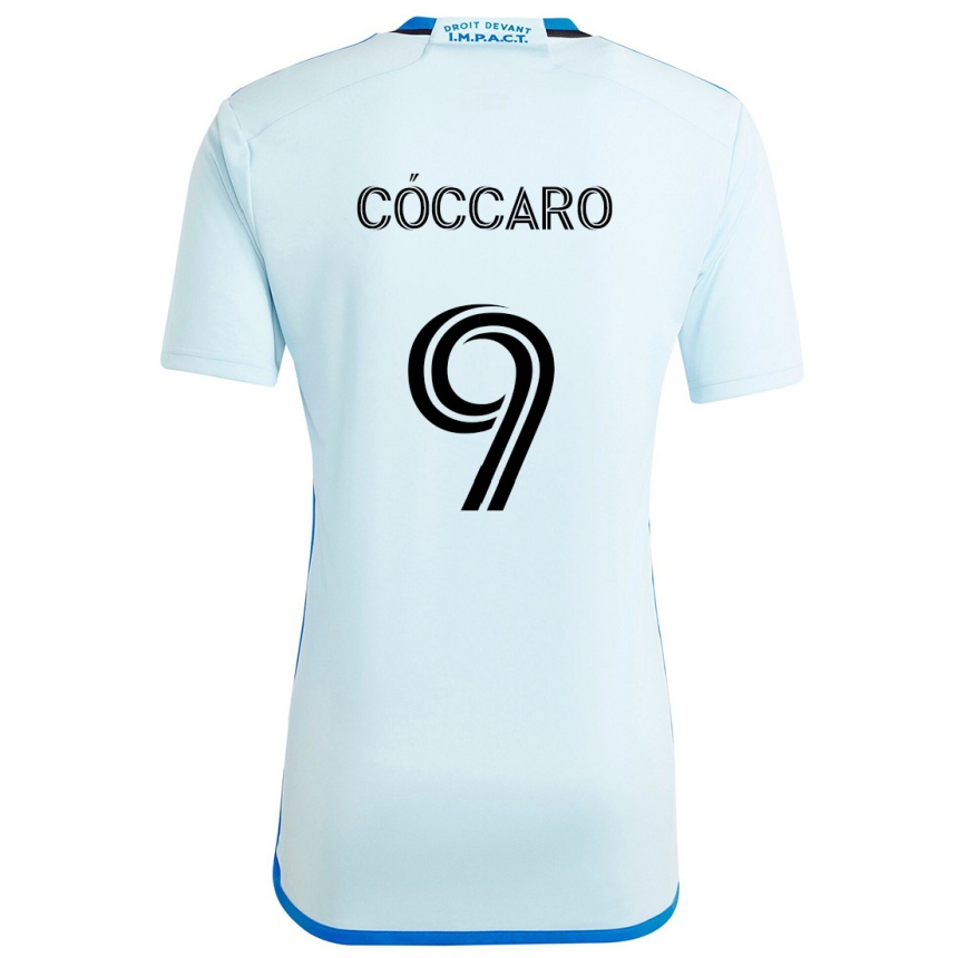 Kids Football Matías Cóccaro #9 Ice Blue Away Jersey 2024/25 T-Shirt Canada