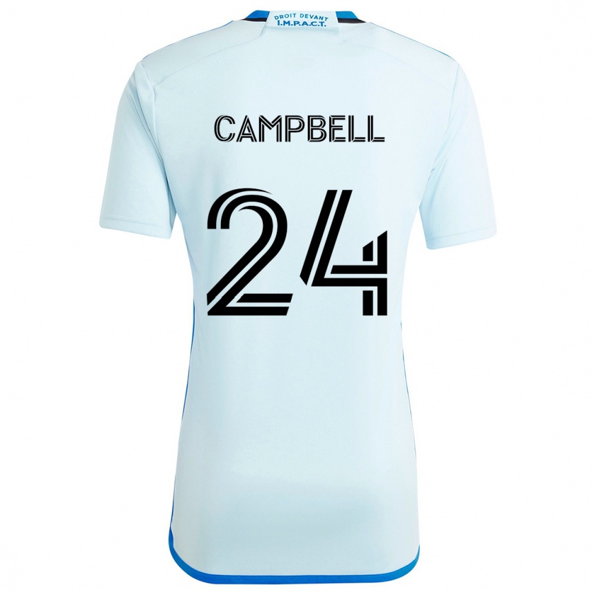 Kids Football George Campbell #24 Ice Blue Away Jersey 2024/25 T-Shirt Canada