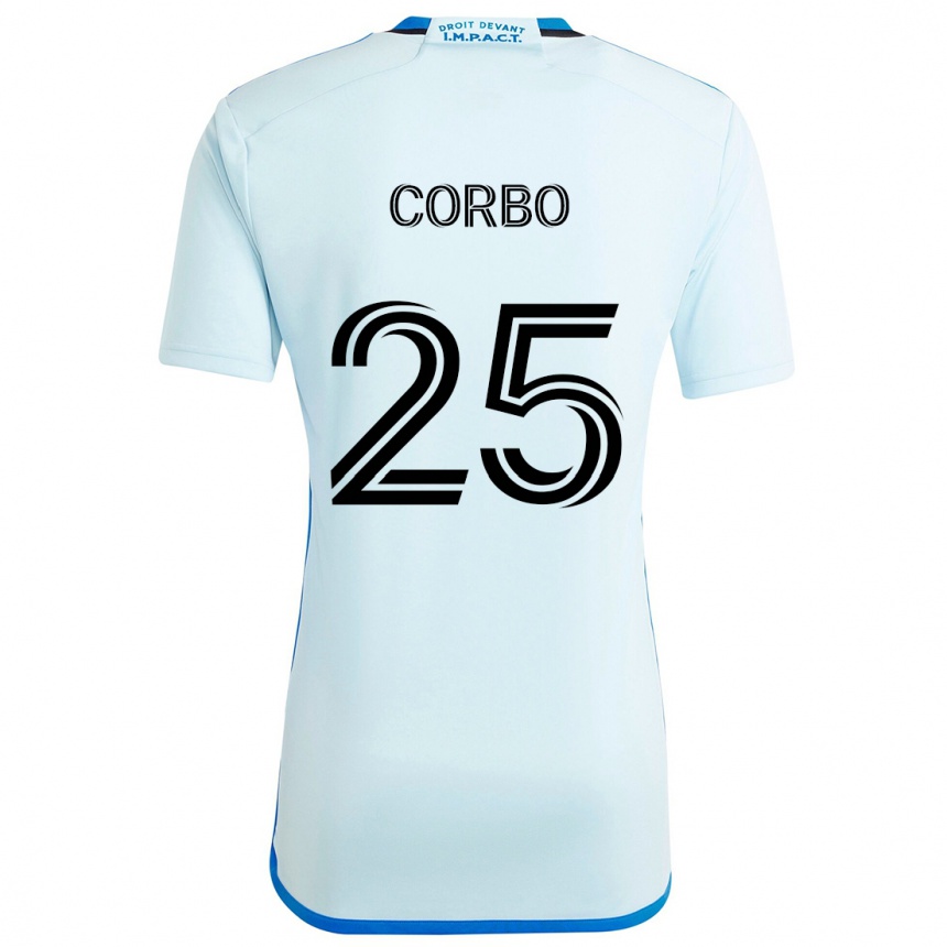 Kids Football Gabriele Corbo #25 Ice Blue Away Jersey 2024/25 T-Shirt Canada