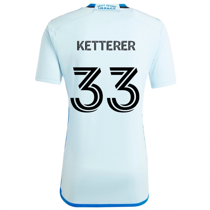 Enfant Football Maillot Logan Ketterer #33 Glace Bleue Tenues Extérieur 2024/25 Canada