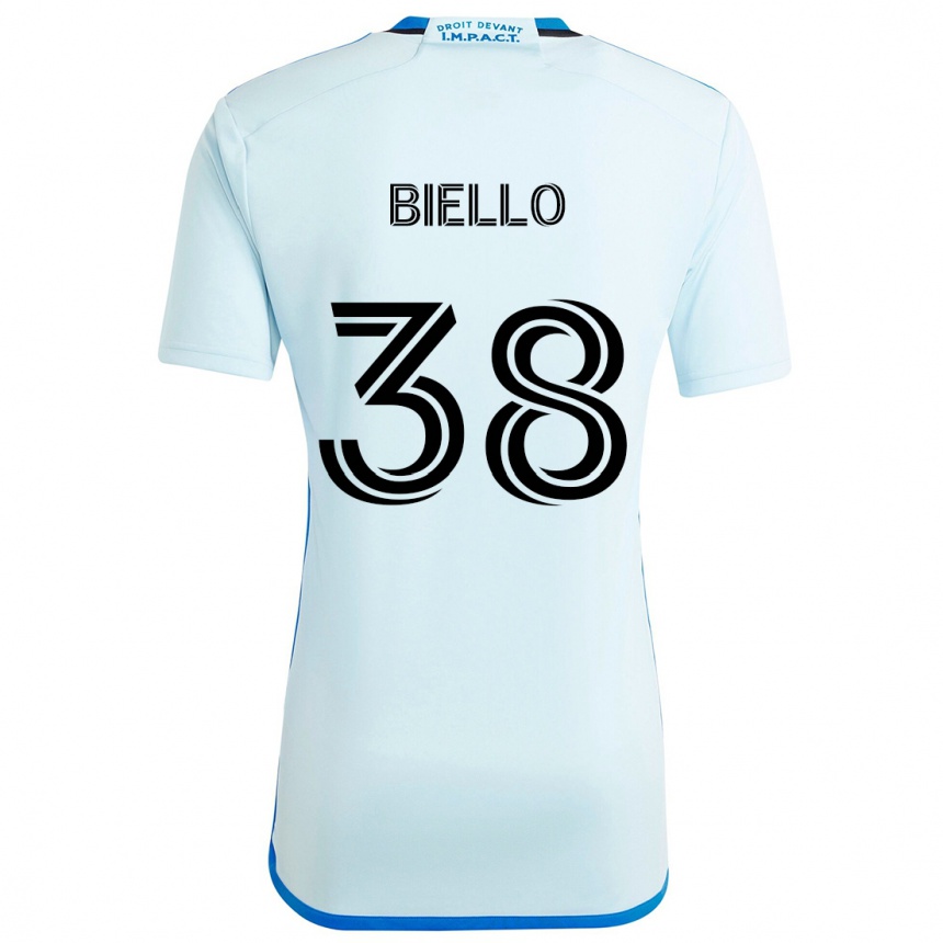 Enfant Football Maillot Alessandro Biello #38 Glace Bleue Tenues Extérieur 2024/25 Canada