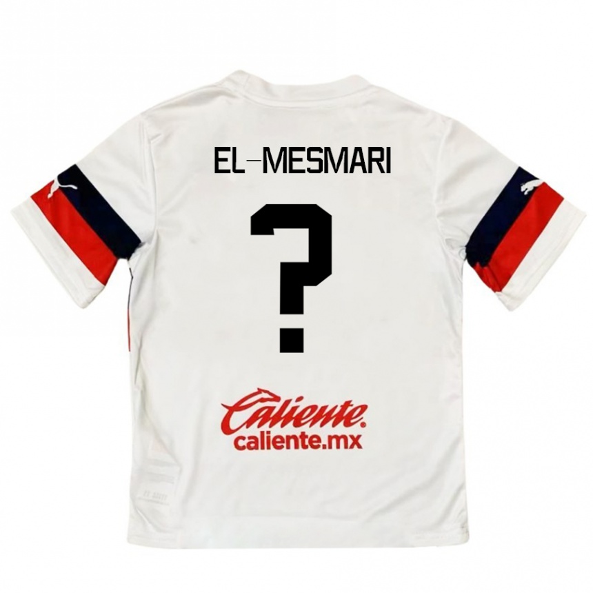 Kids Football Bruce El-Mesmari #0 White Red Away Jersey 2024/25 T-Shirt Canada