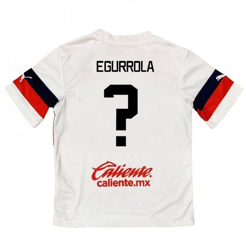 Kids Football Luis Egurrola #0 White Red Away Jersey 2024/25 T-Shirt Canada