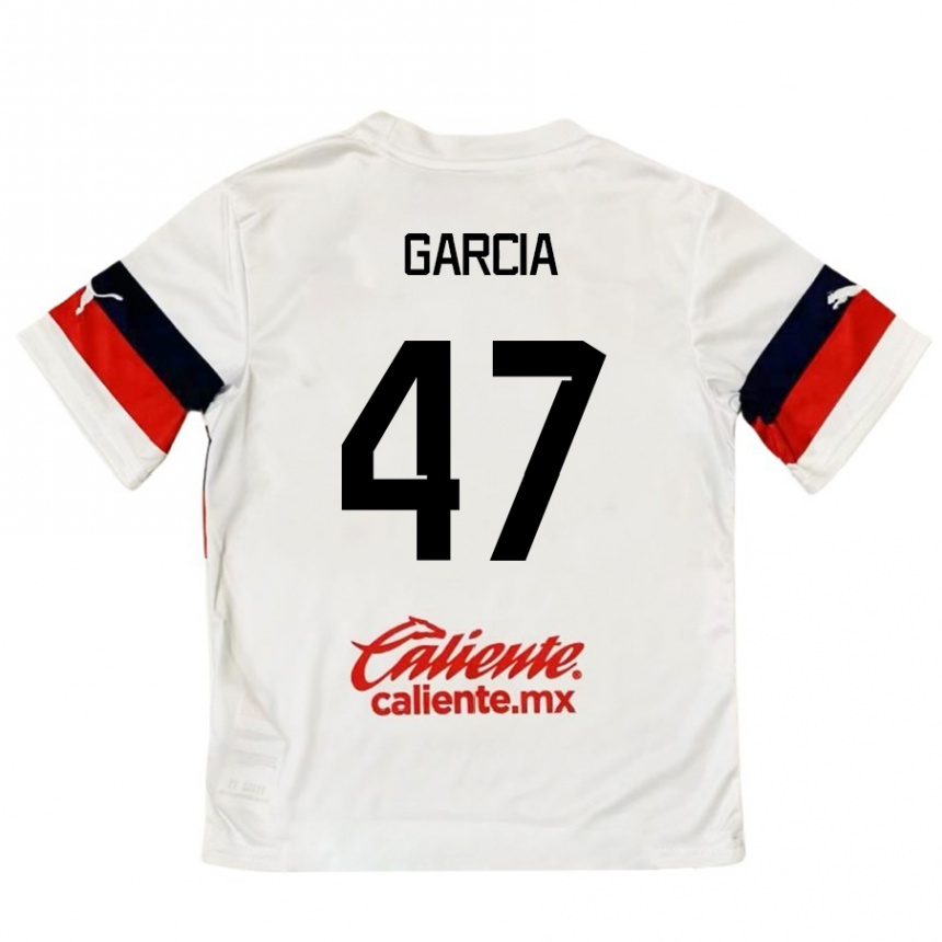 Kids Football Gael García #47 White Red Away Jersey 2024/25 T-Shirt Canada