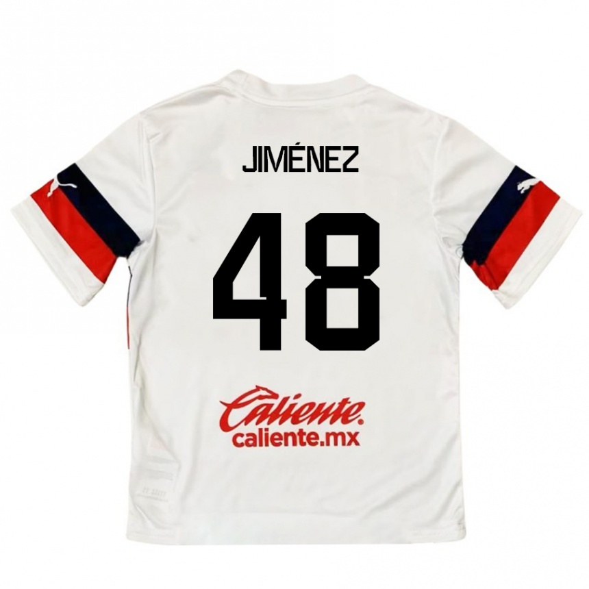 Enfant Football Maillot Leonardo Jiménez #48 Blanc Rouge Tenues Extérieur 2024/25 Canada