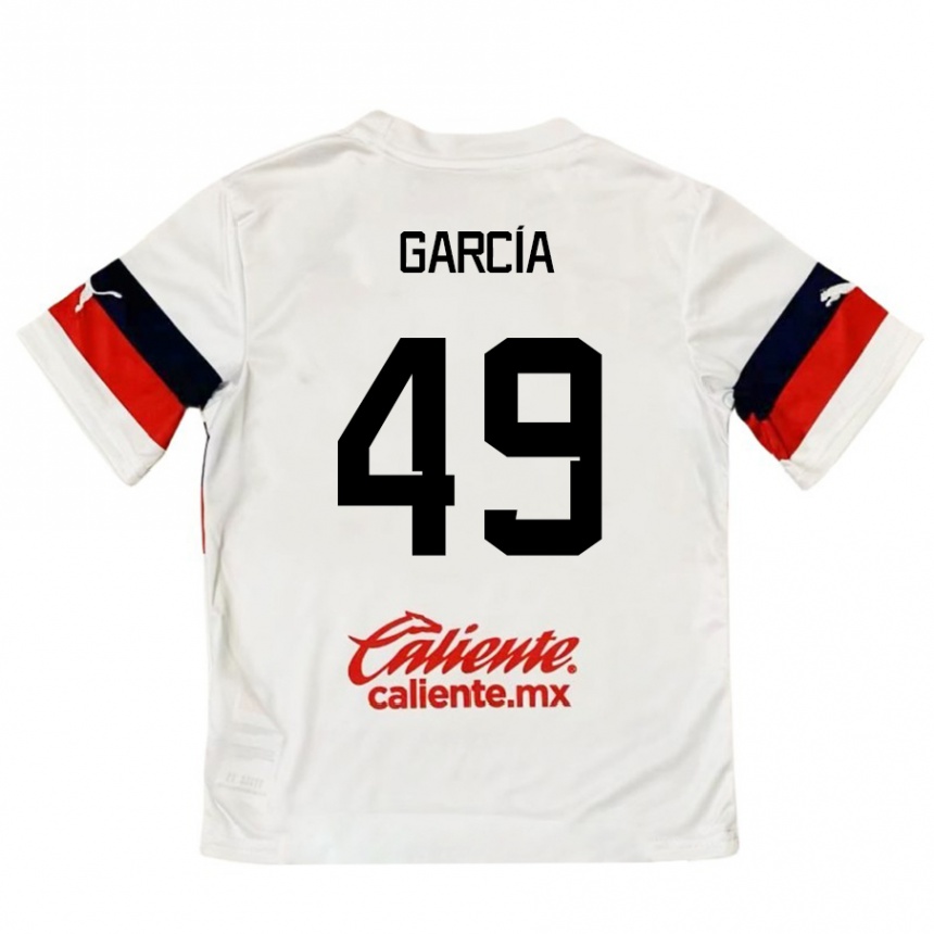 Kids Football Gilberto García #49 White Red Away Jersey 2024/25 T-Shirt Canada