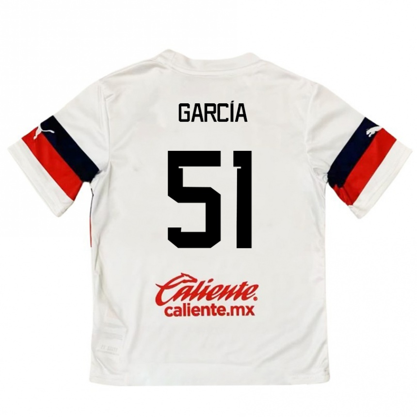 Kids Football Eduardo García #51 White Red Away Jersey 2024/25 T-Shirt Canada