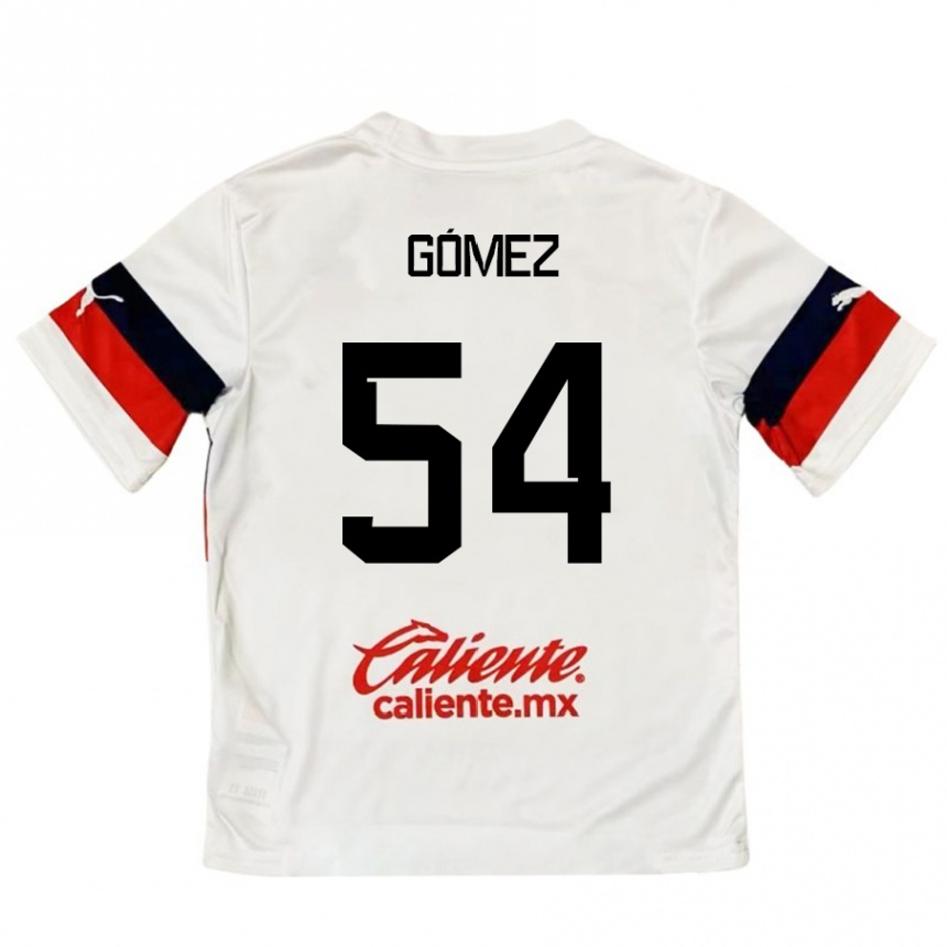 Kids Football Miguel Gómez #54 White Red Away Jersey 2024/25 T-Shirt Canada