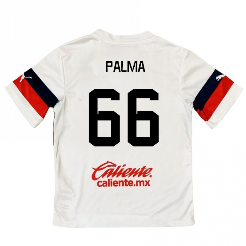 Kids Football Arturo Palma #66 White Red Away Jersey 2024/25 T-Shirt Canada