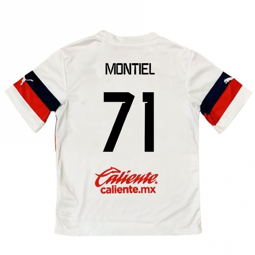 Kids Football Erick Montiel #71 White Red Away Jersey 2024/25 T-Shirt Canada